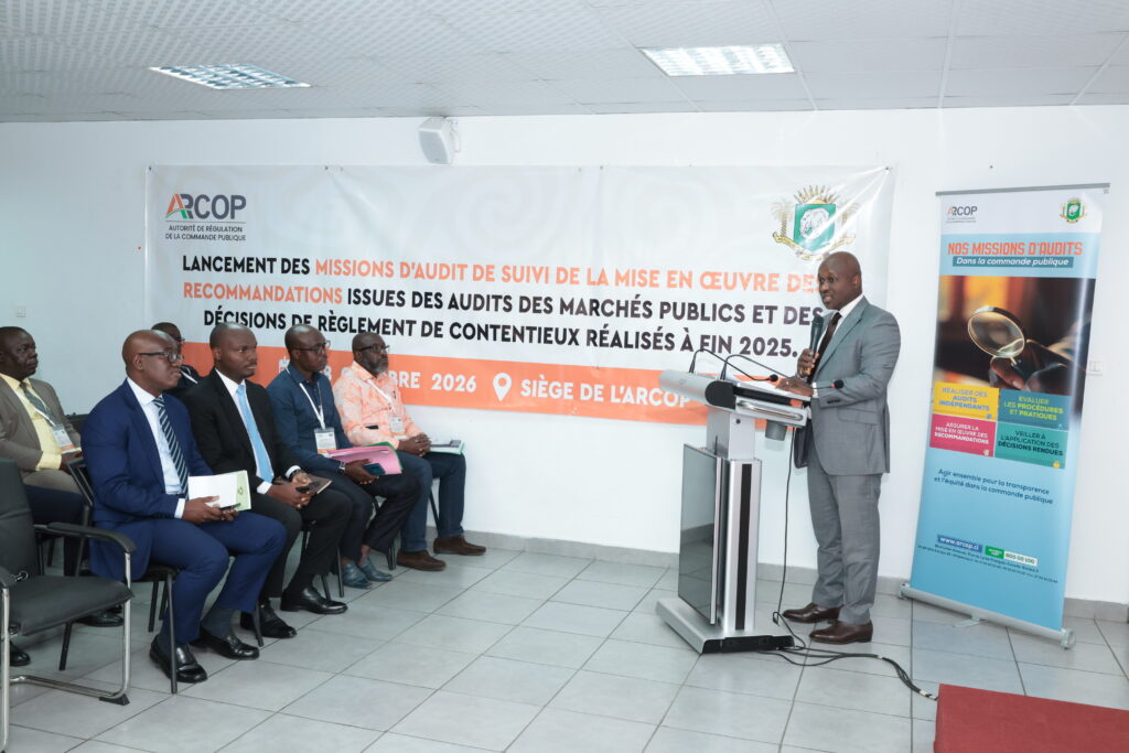 Suivi des recommandations et des décisions à fin 2025 : L’ARCOP procède au lancement des missions d’audit de suivi.