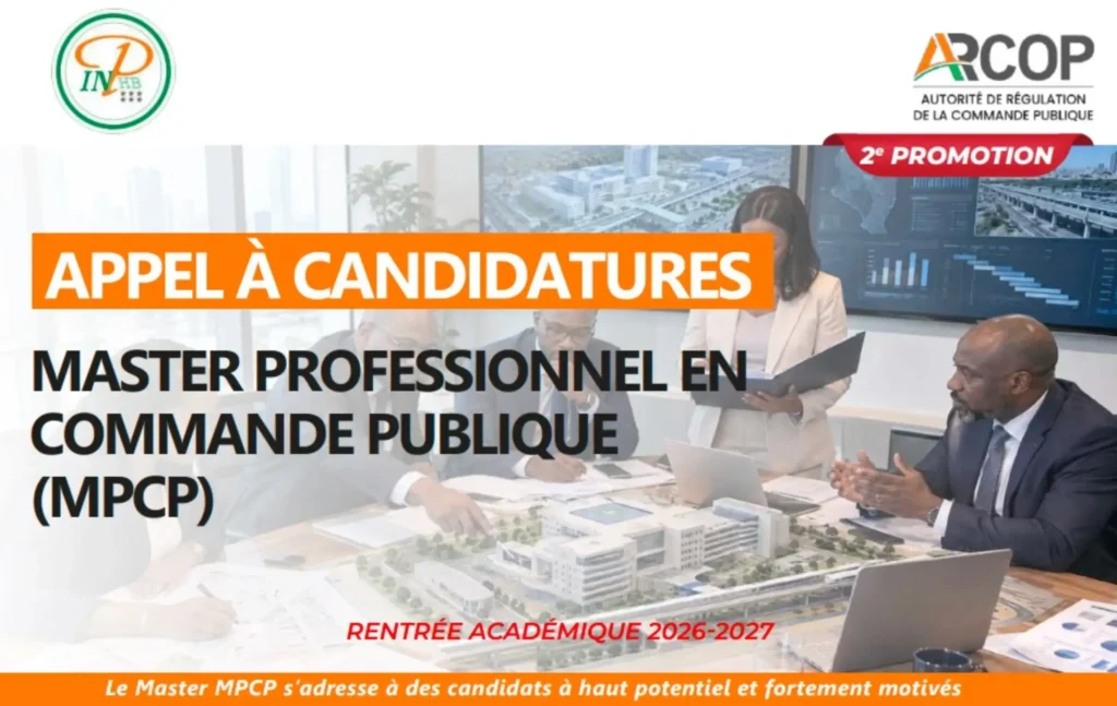 Rentrée académique 2026-2027: Master Professionnel en Commande Publique